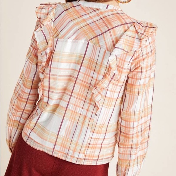 Anthropologie Dolly Plaid Ruffle Blouse NWT XS - Picture 7 of 7